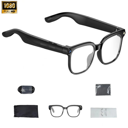 Smart AI Glasses with Camera, 8MP HD Camera, 1080P Video Recording, Real Time Translation, Voice Assistant, Wireless Eyewear for Travel/Meetings/Vlog, Multifunctional Smart Glasses